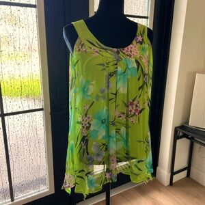 Lime Flowy sleeveless blouse by New Direction in XL